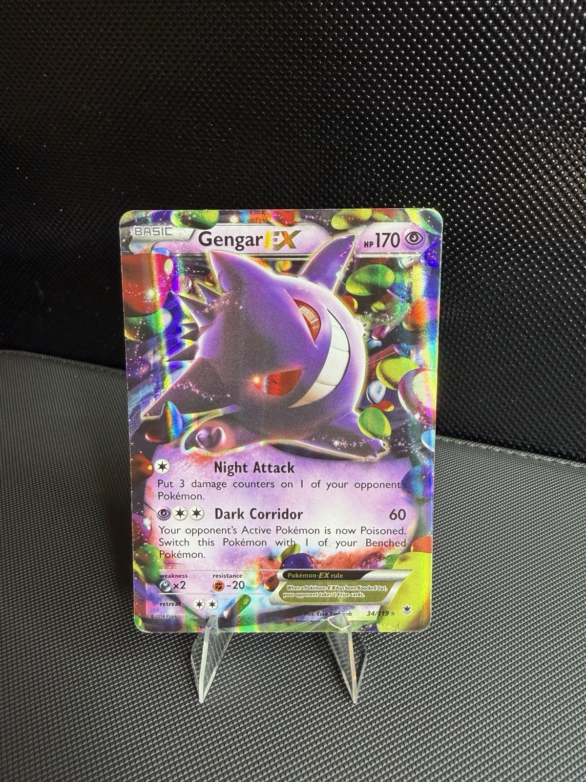 POKEMON GENGAR EX 34/119 XY PHANTOM FORCES HOLO MP/LP