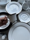 Noritake Renwick Platinum China Dinner Set Plates Cups Saucers White/Black — photo 4