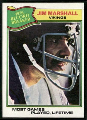 1977 Topps Jim Marshall Card #452 ~ NM-MT ~
