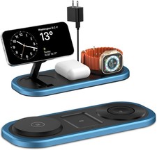 3 in 1 Fast Wireless Charger Stand for iPhone, Foldable Travel Charging Station