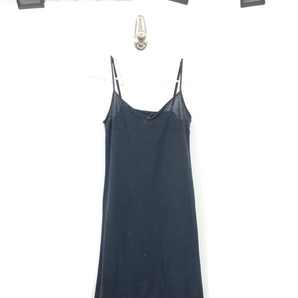 Hanro Mujeres Talla XS Camisón Negro Sin Mangas Cami Largo Midi Vestido Sin Mangas Algodón Dormir Foto 2 de 4