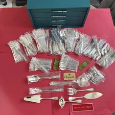 Christofle Malmaison Cutlery Set 139 Pieces Silver Plated New Blisters Closed
