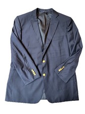 Brooks Brothers Blazer 1818 Regent Gold Button Blue Wool Blazer 45R Made in USA