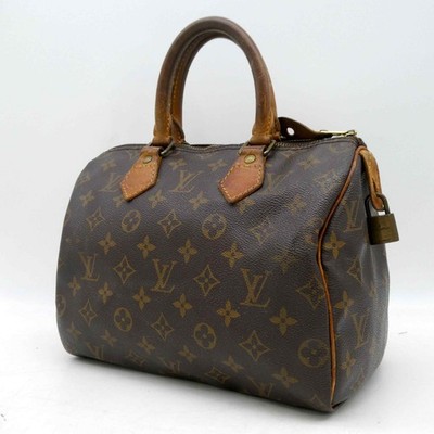 LOUIS VUITTON Speedy 25 M41528 Monogram Shoulder Hand Bag PVC Padlock 1062