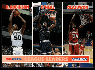 1994-95 NBA Hoops League Leaders Scoring Robinson O'Neal Olajuwon