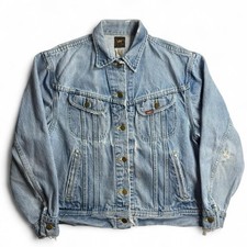 Lee Riders Denim Jacket Trucker 80s 153438 Size M Vintage Blue USA Union Made