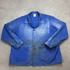 VTG  French Jacket Adult Large Blue Sun Faded Workwear Sanfor Chore Utility Men