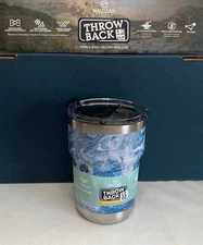 Magellan Stainless Steel Throwback 12 Oz Tumbler with Lid Blue and White wave