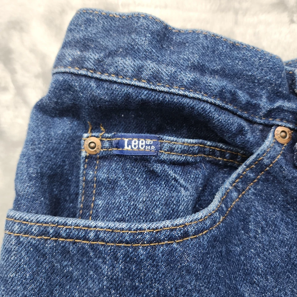 Jeans LEE vintage para hombre 36X30 azul calce regular pierna recta denim pesado Foto 3 de 4