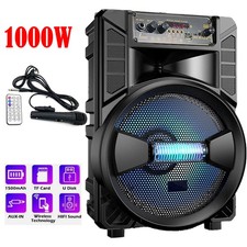 Portable 1000W Bluetooth Speaker Subwoofer Heavy Bass Sound System Party W/ Mic