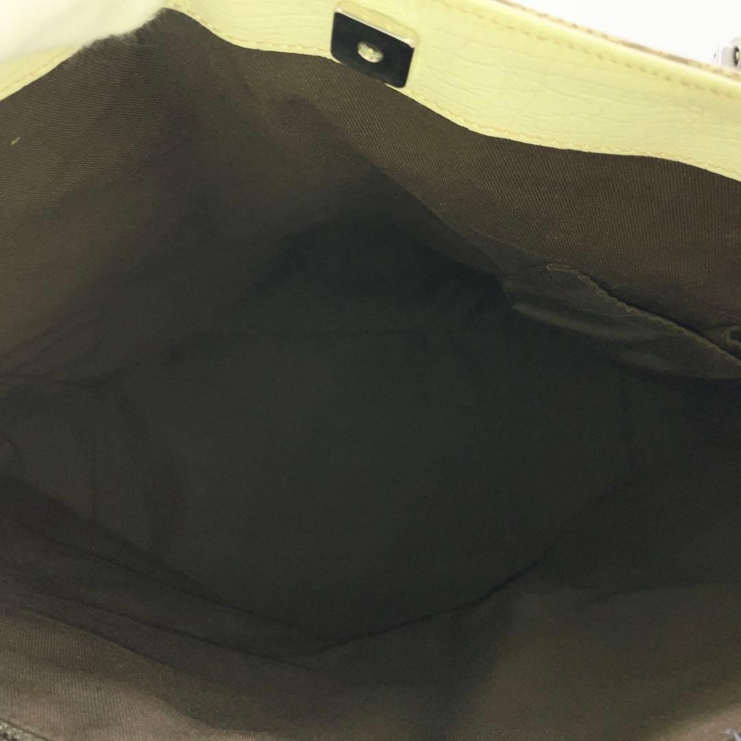 GUCCI GG Supreme Canvas Tote Bag Beige Leather Handle A4 Storage Pre-owned thumbnail 13