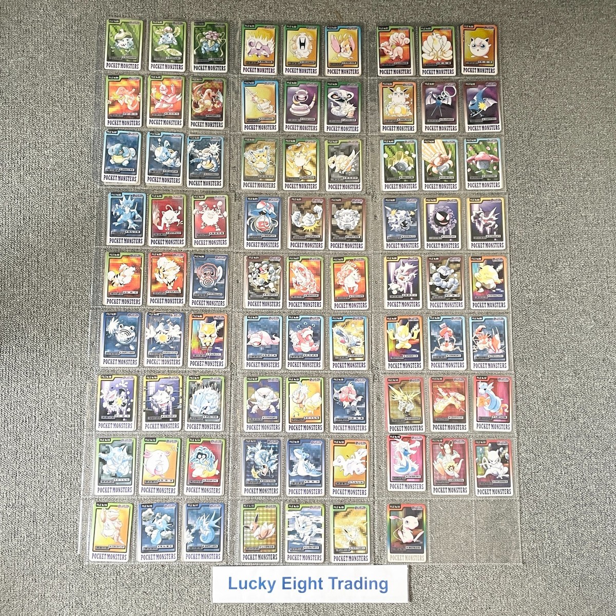 carddass pokemon card list Pokemon Carddass 151 Lots Complete Including Mew Card without File Bandai  Japan
