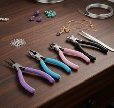Jewelry Pliers Set 5 Pack Making Tool Kit Beading Wire Cutter Craft Repair Fix