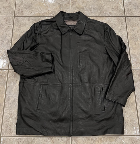 Vintage Y2K Herren XXL Wilsons Pelle Studio schwarz butterweich Leder Mantel Jacke - Bild 1 von 9
