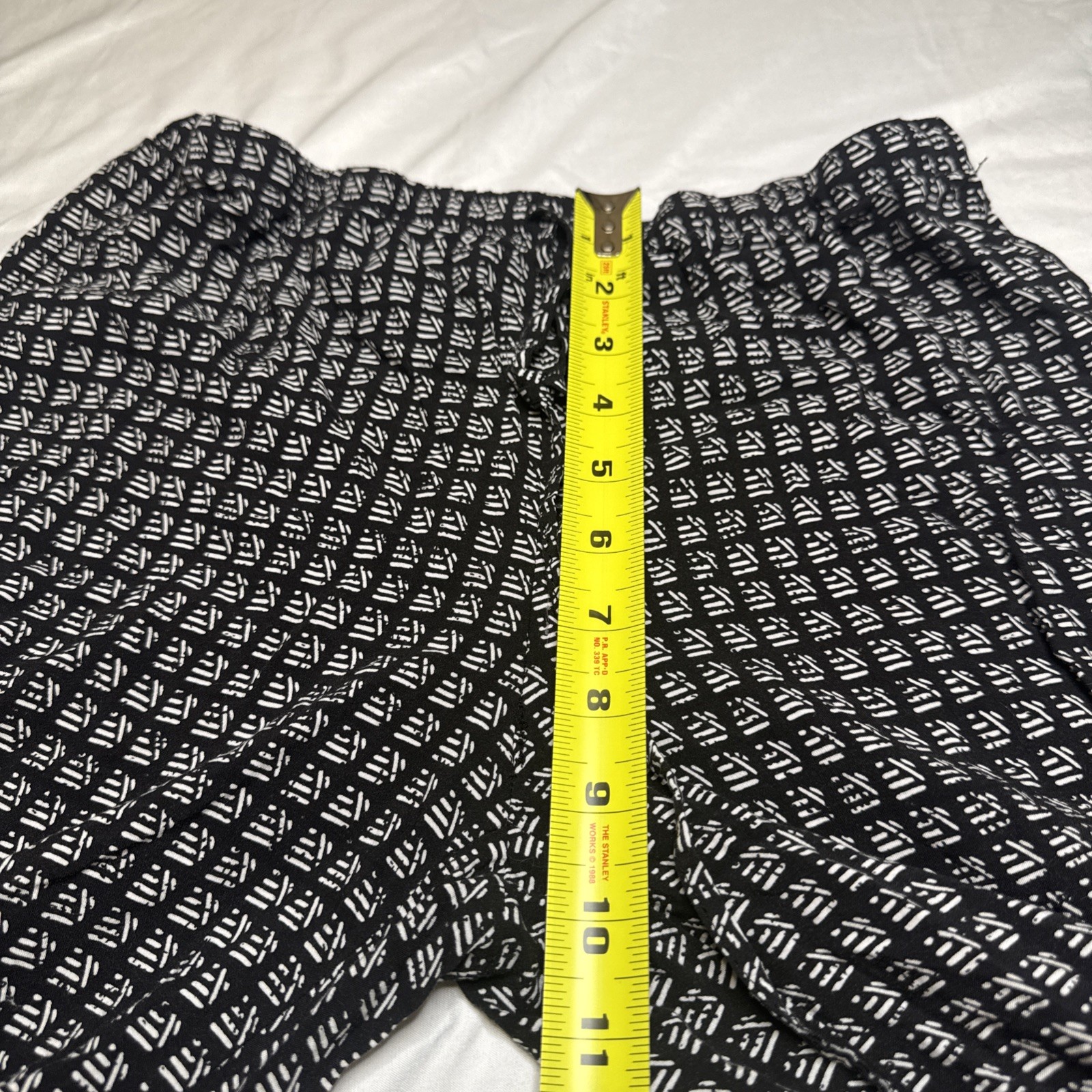 Max Edition Womens Small Wide Leg Palazzo Pants Black White Yellow Rayon 5703001 image 5