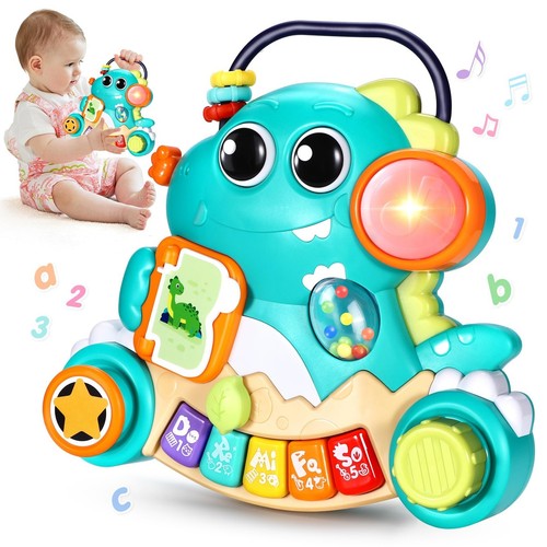 Baby Toys 6-12 Months Dinosaur Piano Music Light Up Toys for 1 Year Old Boys