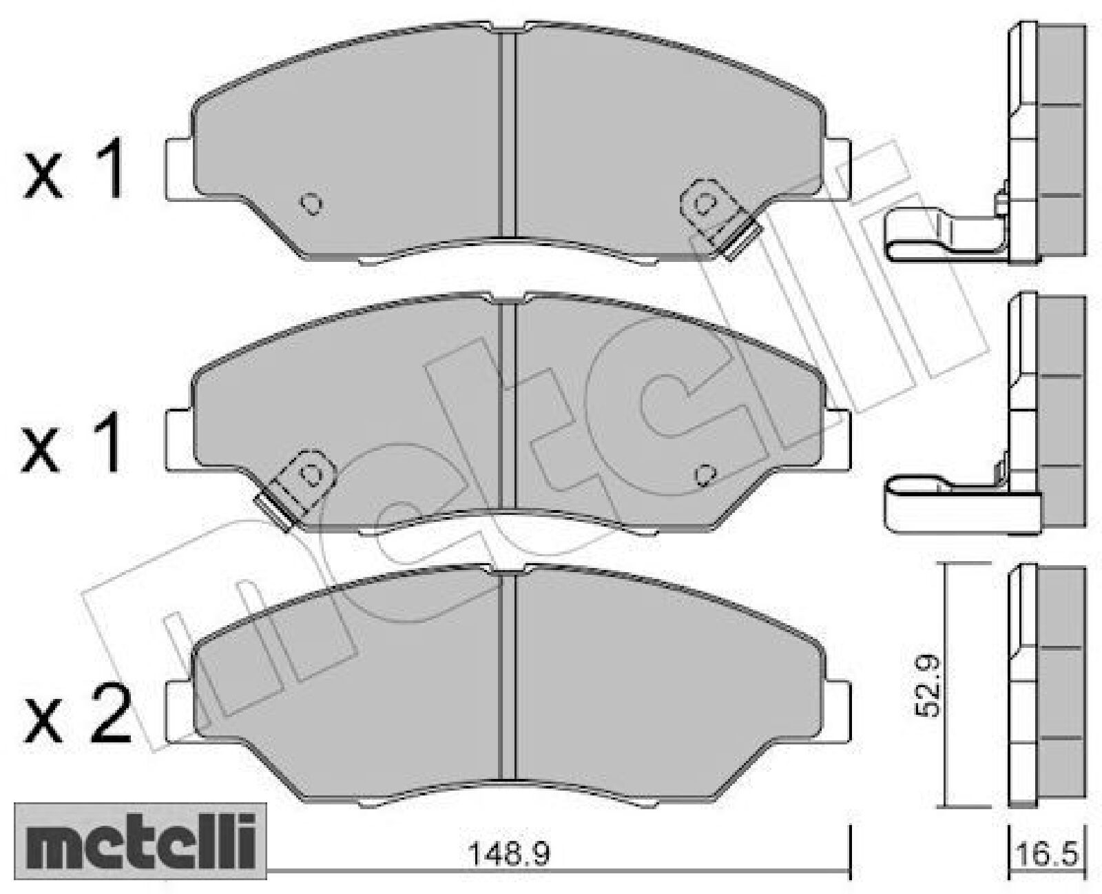 metelli 22-0376-0 Bremsbelagsatz für Scheibenbremse Bremsbelagsatz für Kia