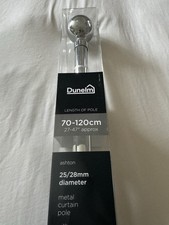 Dunelm Extendable Metal Eyelet Curtain Pole   70-120cm Length