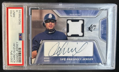 2001 SPx Ichiro Suzuki Jersey Auto Autograph #150 PSA 9 Mariners