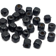 500 pcs Black Cube Wood Beads Wooden Beads Spacer 6X6mm Bracelet Making Beads
