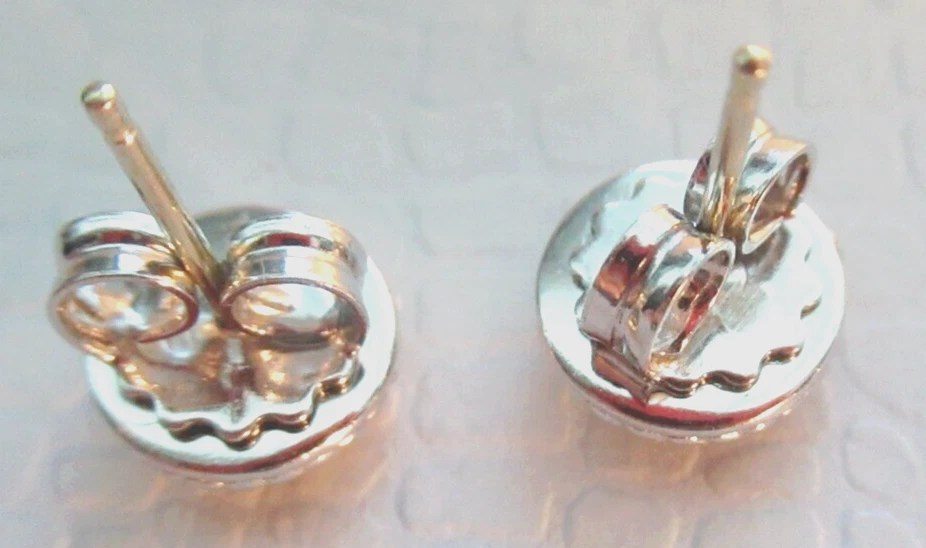 Judith Ripka Sterling Silver 18K Gold Diamond Heart Round Stud Pierced Earrings - Image 2 of 4