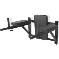 Wall-mounted Fitness Dip Station Black Dip Pull Up Workout Bar Home Gym vidaXL