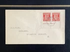 1941 Guernsey 1d Arms IMPRINT PAIR First Day Cover + Original P.O. Notice WWII