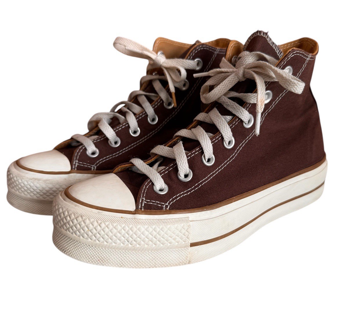 Custom Converse Chuck Taylor Lift Platform in Brown Canvas - Men's 5.5/Women's 7.5