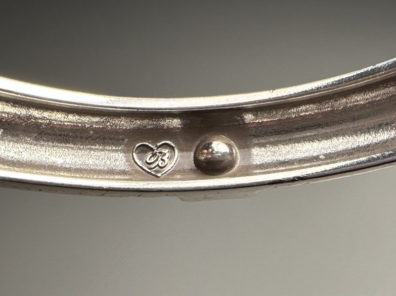 Brighton Hinged Bangle Bracelet, Silver Tone, Cry… - image 9