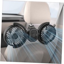 Rechargeable Dual-Head Fan for Car: USB Cooling Backseat Fans for Baby with
