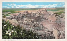 Bad Lands South Dakota Dantes Delight Cliff Field Vtg Postcard I14