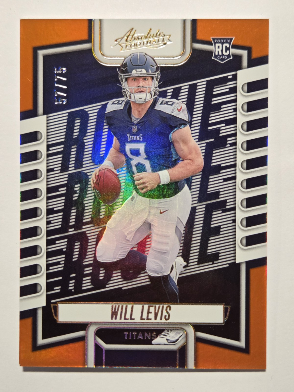 Panini 2023 Absolute Spectrum Orange Rookie Will Levis /75 Titans #114