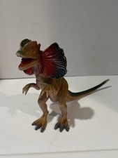 8 Inch Realistic Dilophosaurus Dinosaur Model Figure Toy Red And Orange