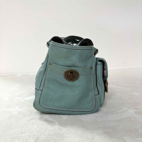 Coach 65th Anniversary Legacy Pocket Flap Satchel Handbag Mint Green Purse Y2K - Picture 5 of 10