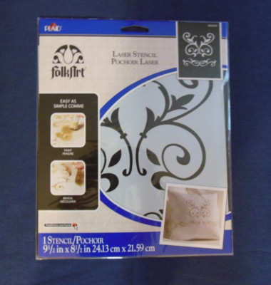 FolkArt Laser Stencil Small Scroll Reusable - 9 1/2'' x 8 1/2'' - #30594