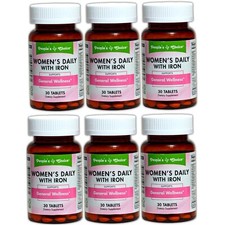 6 Bottes People's Choice Women's Daily with Iron Supplement USA Made,11/2026
