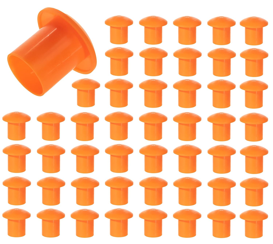 Rebar Caps 50 Pcs Orange Mushroom Rebar Safety Caps, Rebar Size 37