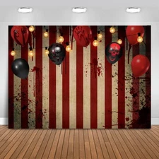 Halloween Circus Photography Backdrop Horror Circus Carnival Bloody Wall Back...