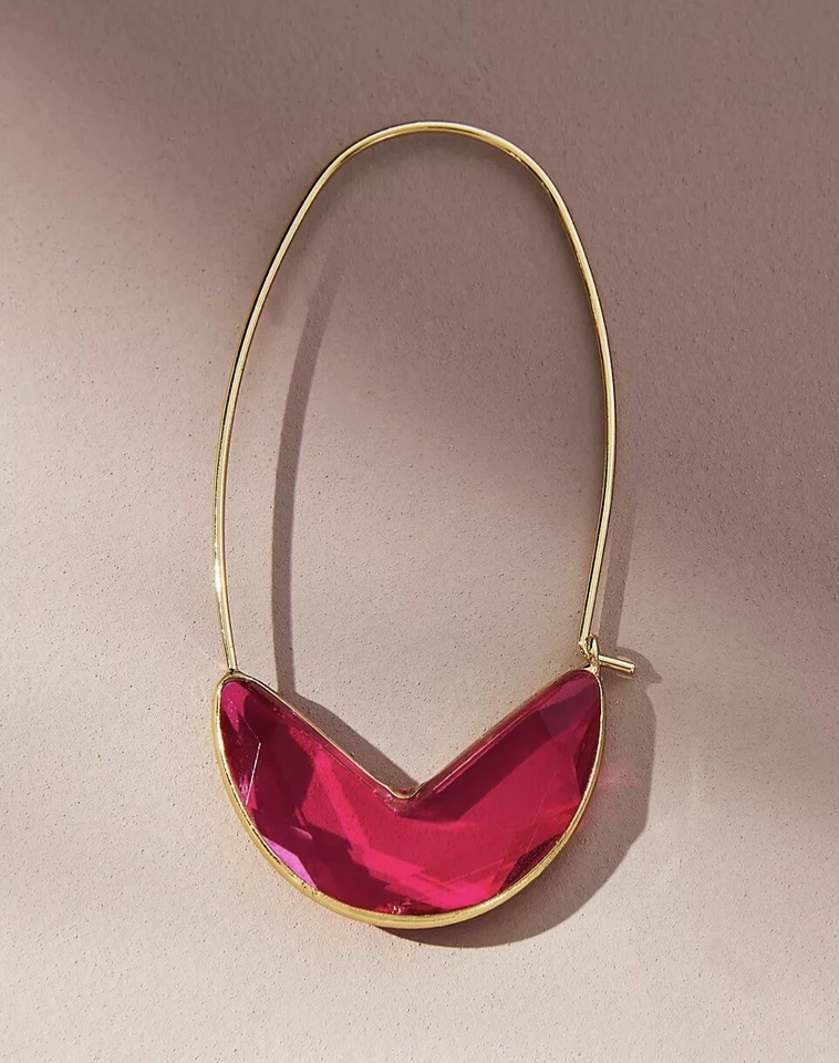 Gotas de aro Anthropologie resina corte en V rosa Foto 2 de 3