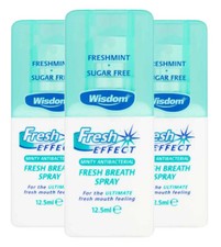 Wisdom Fresh Breath Spray Mint Anti Bacterial Sugar Free 12.5ml - Pack of 3