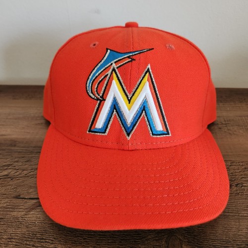 Miami Marlins Florida MLB New Era 59Fifty Fitted Hat Orange On Field Cap 7 1/4