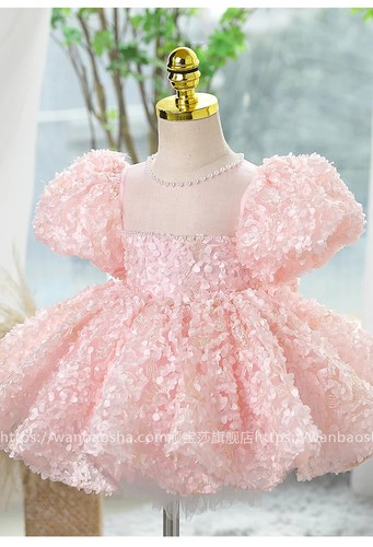 Child Pageant Luxury Evening Ball Gown Birthday Party Dress Girl Lace PartyDress - Picture 17 of 21