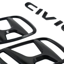 Front Rear Black H Emblem 2pcs Fit For Honda Civic Sedan 4door 2016-2021