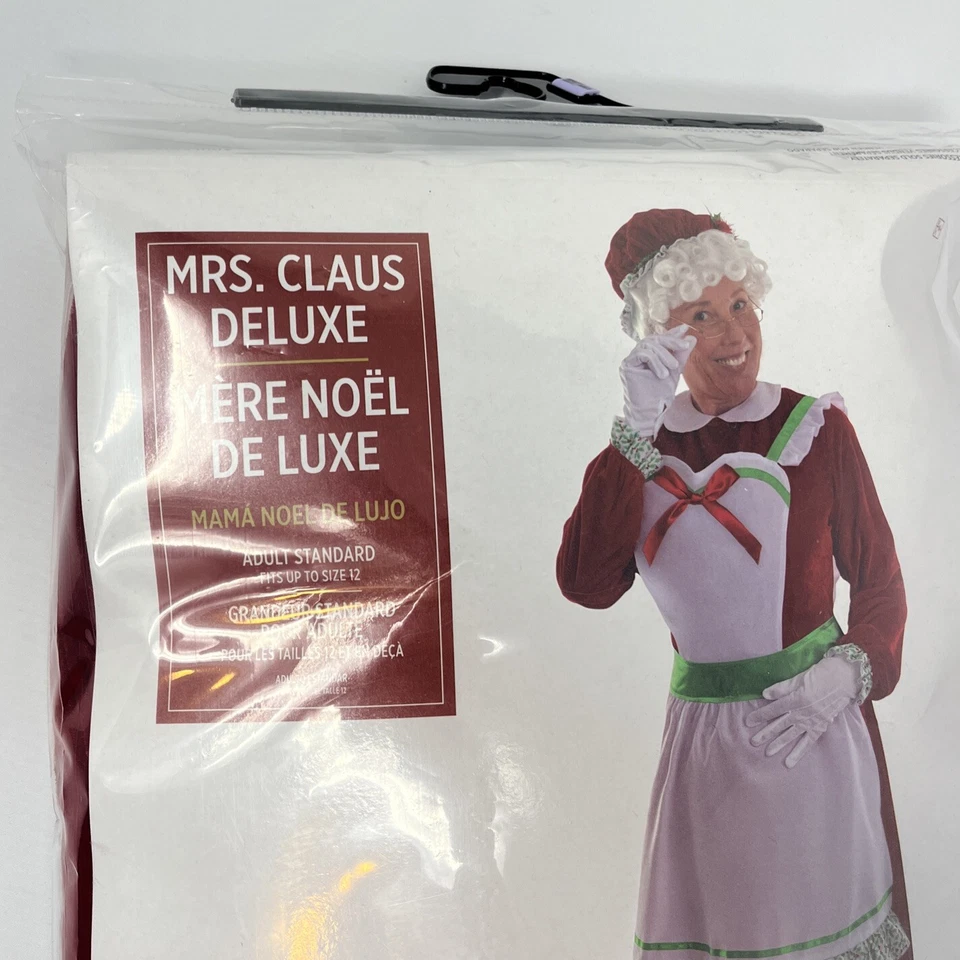 Fantasia Feminina Mrs. Claus Deluxe Tamanho Adulto Padrão - Compatível até o Tamanho 12 - Imagem 4 de 4