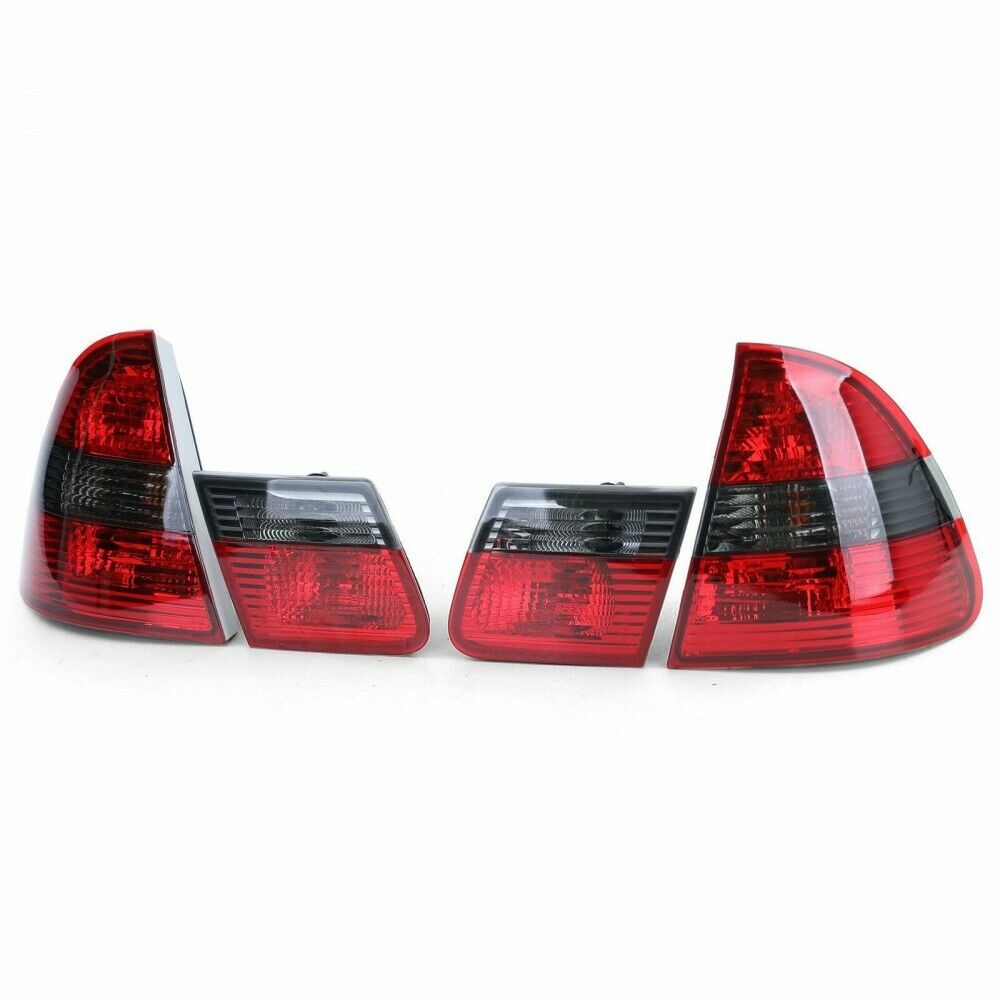 Clear Glass Tail Lights Rear Lights Red Black for BMW 3 Series E46 Touring  98-05