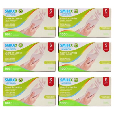 600 Stück SMILEX SKIN PROTEK Einweg Latex Handschuhe Talkat Größe S