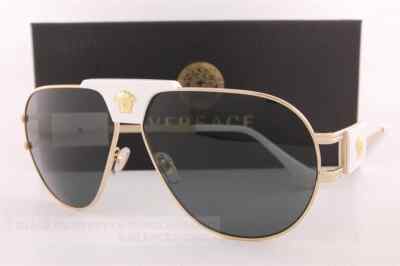 VERSACE | NEW | 2252 | 2252 1471 - 87 | 63 | GOLD | DARK GREY | NON POLARIZED