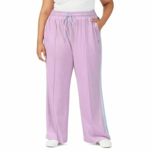 Fila Women s Valery Mid Rise Drawstring Velour Pants Purple Size 3X ...