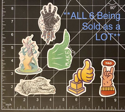  Need a Hand?  Here are 7 in this LOT of 6 Decal Stickers   Most Are Dismembered
