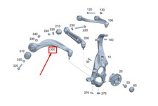 MERCEDES-BENZ EQS V297 QUERLENKER VORNE RECHTS UNTEN A2973305201 NEU ORIGINAL